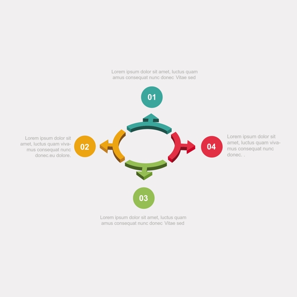 豐富多彩的三維圓形infography