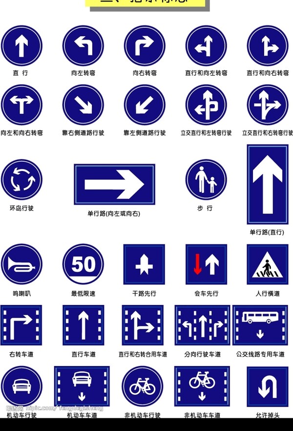 交通指示标志图片