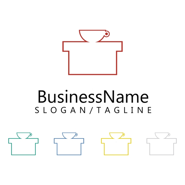 線條精美時尚咖啡店鋪logo設(shè)計矢量