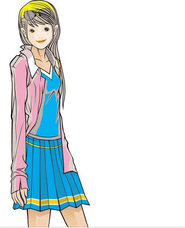 女性世界矢量人物AI0301