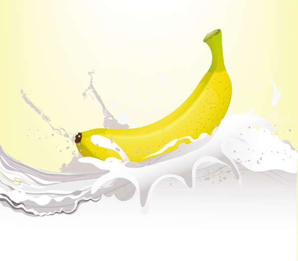 香蕉牛奶广告背景