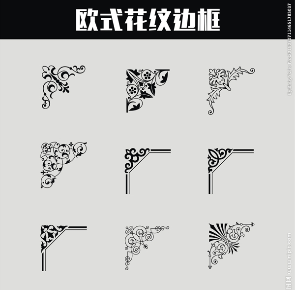 歐式花紋邊框