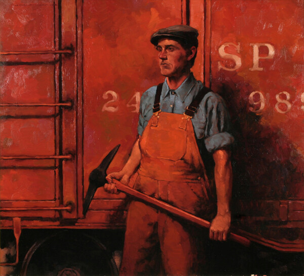 铁路工人肖像画图片