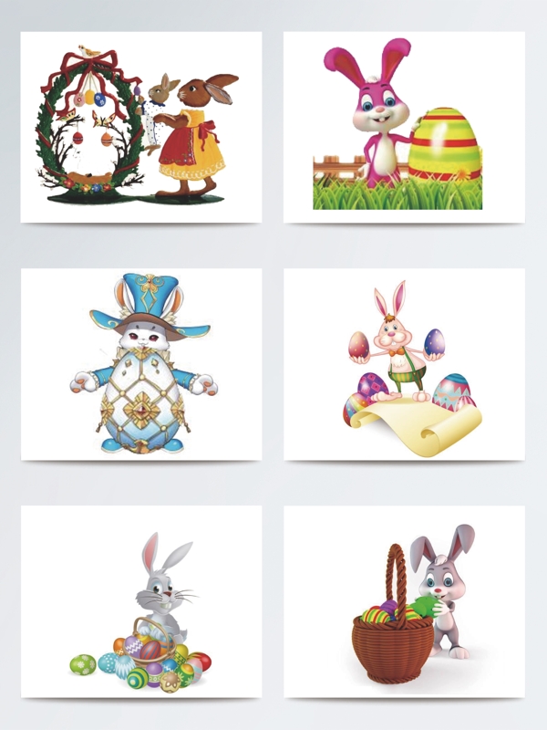 卡通复活节兔子插画素材