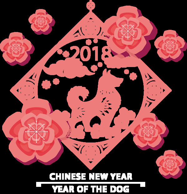 中國風(fēng)紅色剪紙png元素
