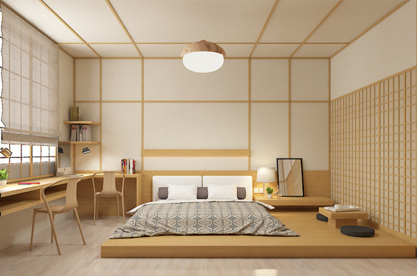 日系和风简约现代卧室效果图