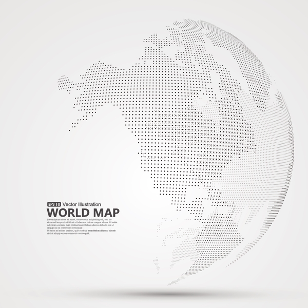 科技感数字地球点线构成世界