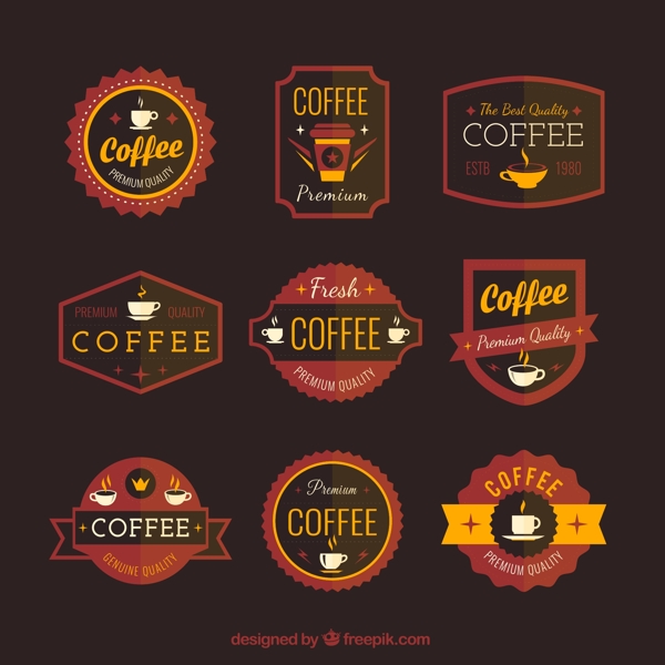 咖啡标签矢量
