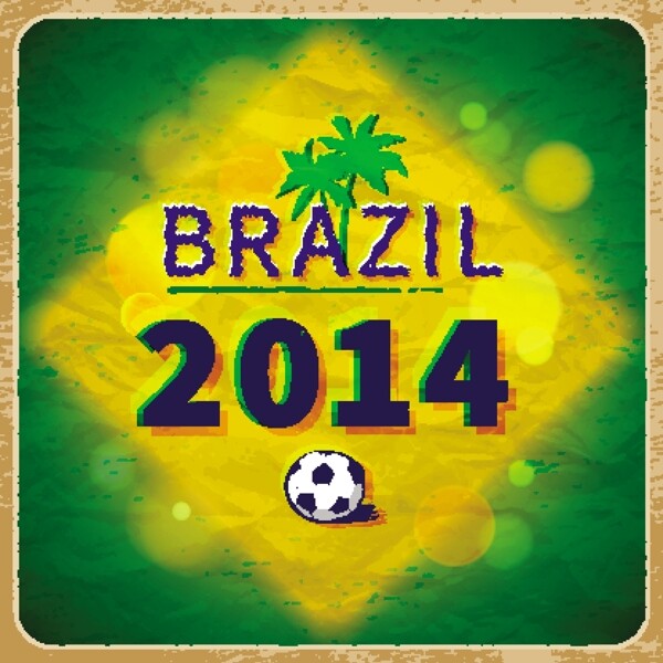 怀旧纸张背景巴西世界杯海报