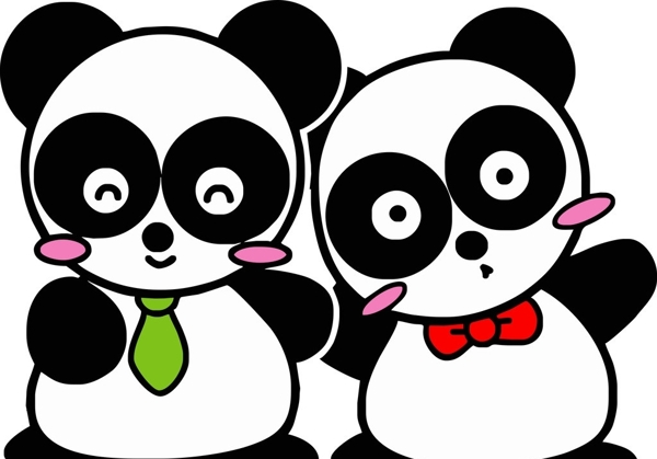 矢量可爱卡通熊猫图片