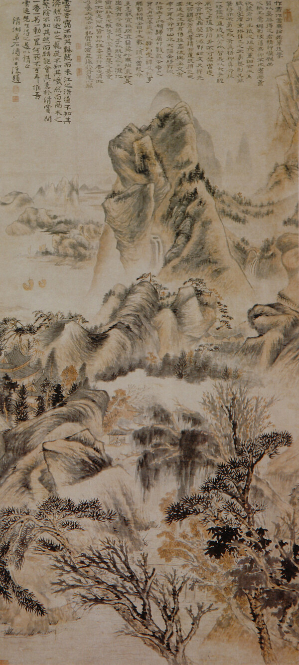 石濤云來(lái)江逝圖片