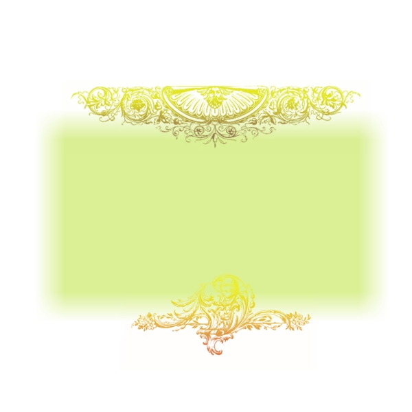 高贵典雅金黄边框欧式花纹元素