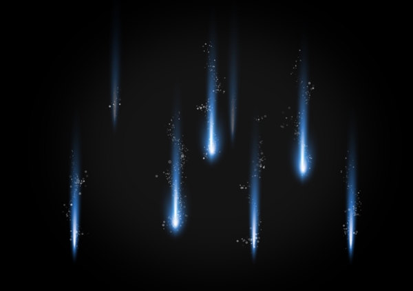 流星雨蓝色彗星光点点缀素材