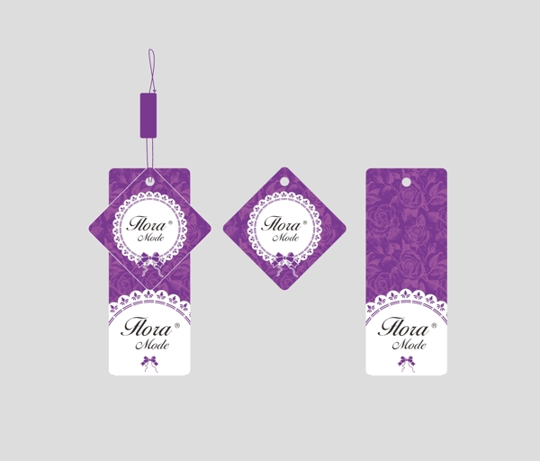紫色服装吊牌设计图片