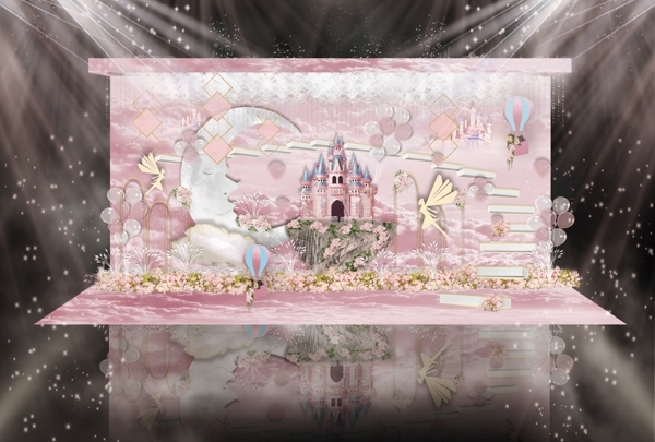 粉色童话城堡婚礼效果图