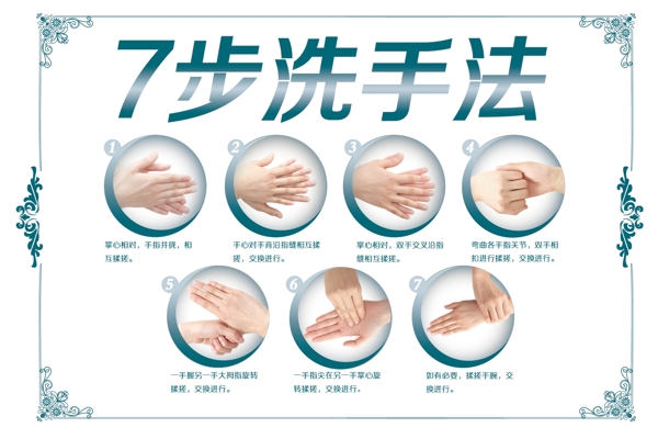 七步洗手法图片