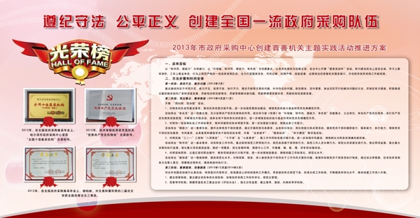 光榮榜展板圖片