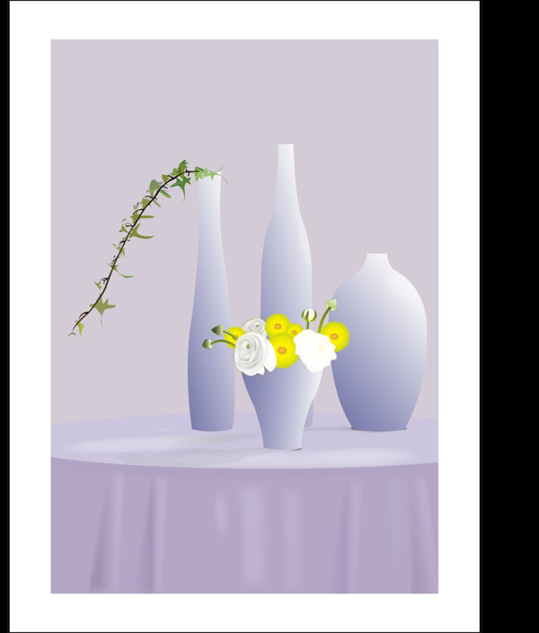 静美花瓶桌子组合设计