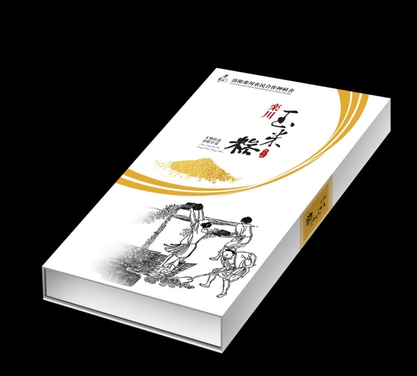 玉米糝盒子展開矢量圖圖片