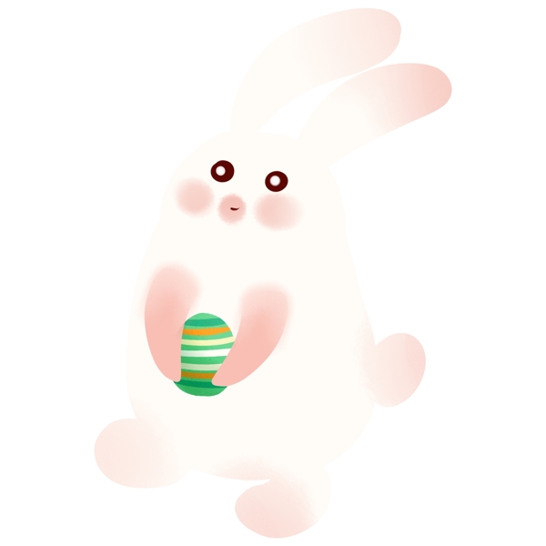 可爱活泼兔子装饰元素