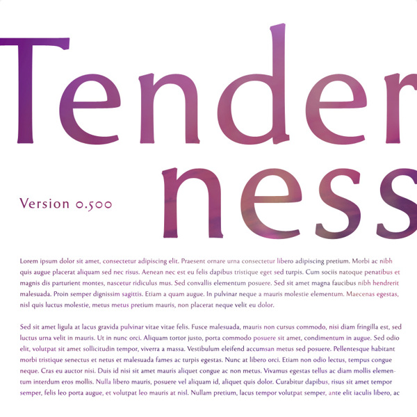 tenderness英文字體素材