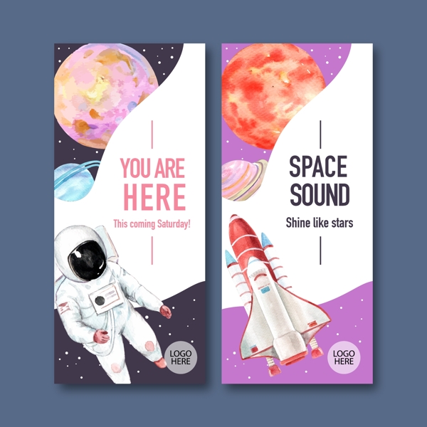 太空宇航员主题卡片