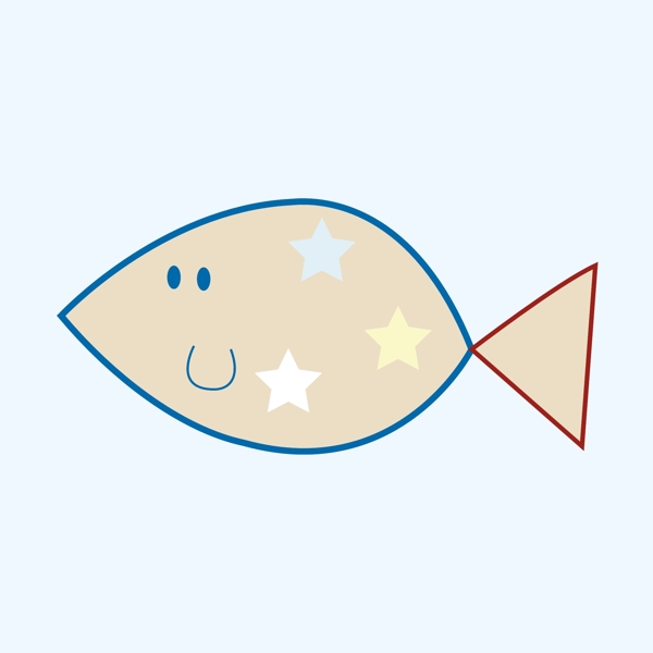 印花矢量圖T恤圖案可愛卡通動物魚免費素材