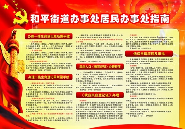 办事处居民办事处指南展板