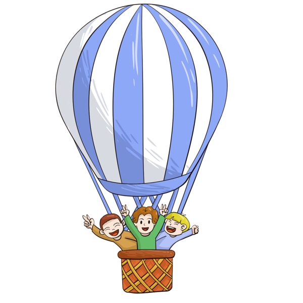 气球热气球插画卡通海报素材