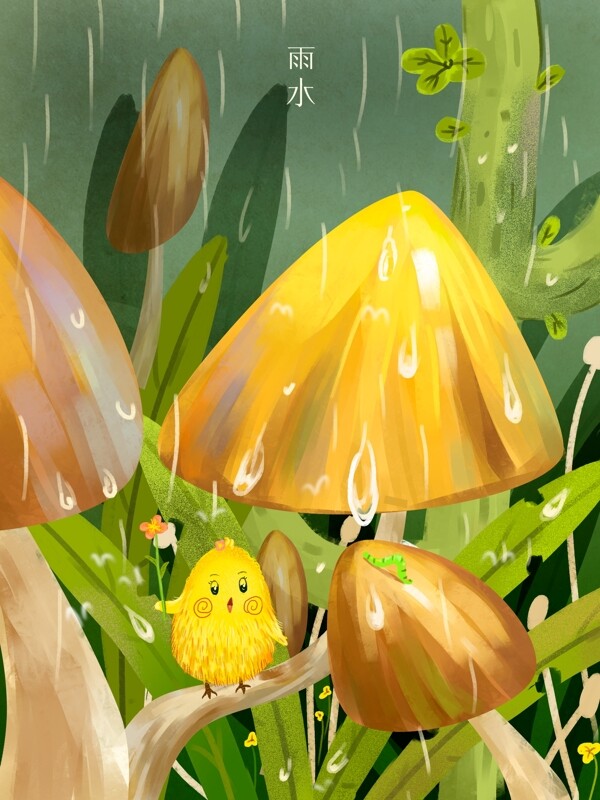 雨水节小鸡避雨