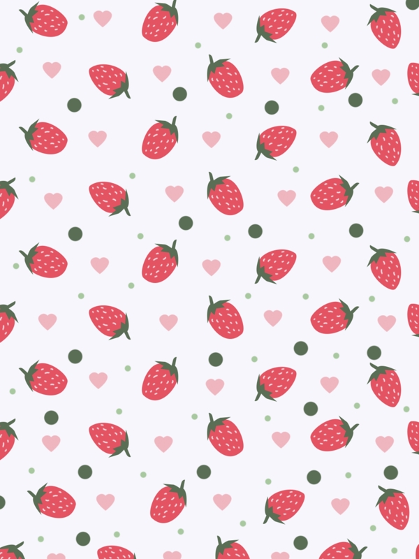 卡通可爱草莓小清新平铺背景图片