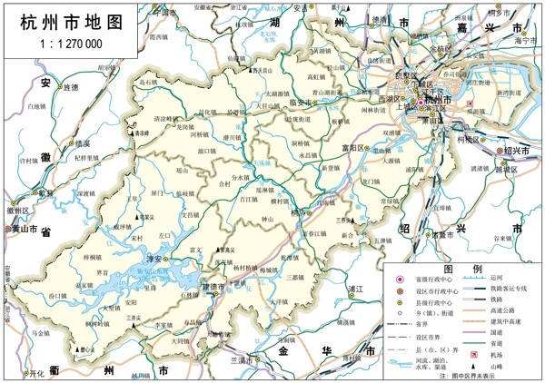 浙江省杭州市标准地图32K