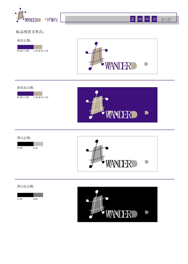 服飾網(wǎng)的WanderVI矢量CDR文件VI設(shè)計VI寶典