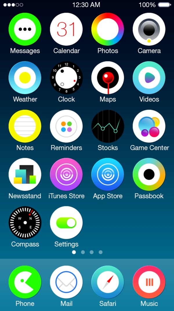 ios7清潔圈的UI概念