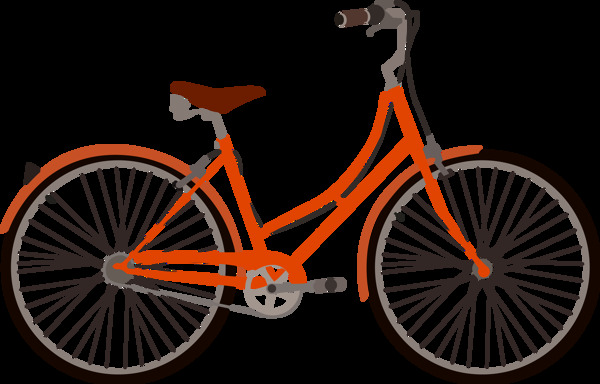漂亮红色自行车插画免抠png透明图层素材