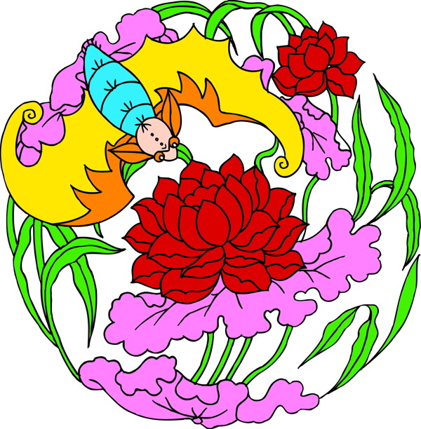 花草吉祥插圖裝飾