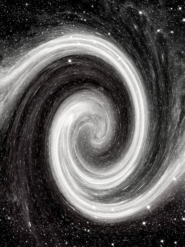 黑白漩涡扭曲星空原创背景