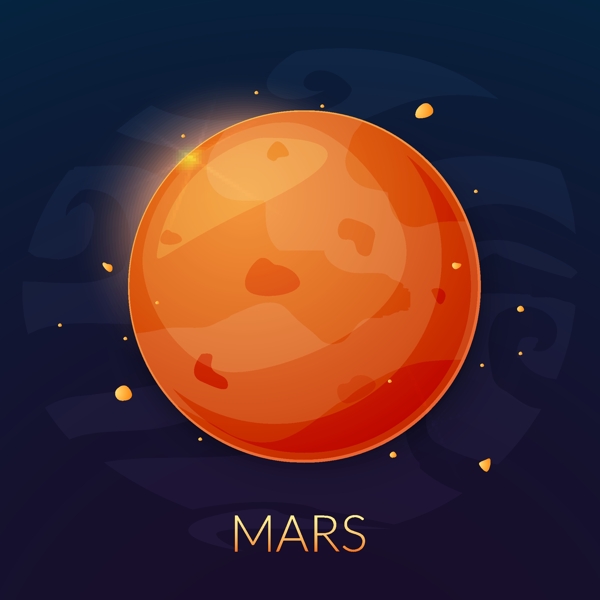 卡通火星圖案矢量素材下載