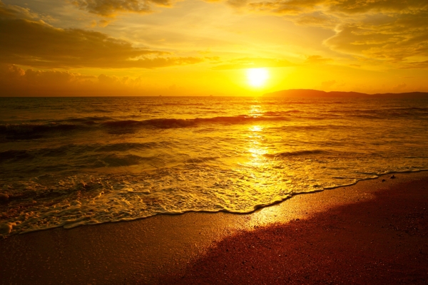 海边日落景观图片