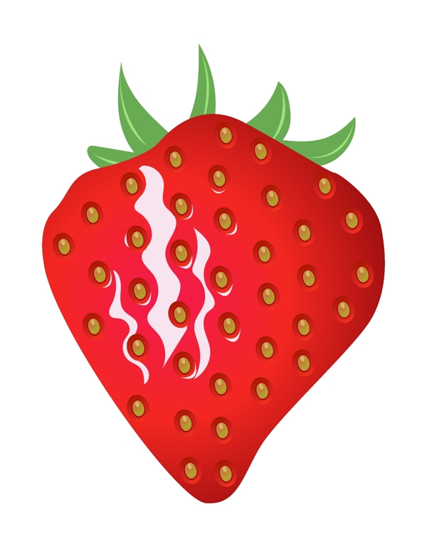 新鲜的红色草莓插画