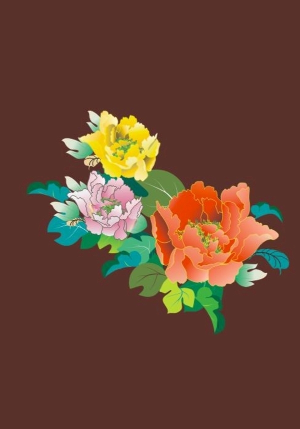 水彩花數(shù)碼數(shù)碼印花手繪花