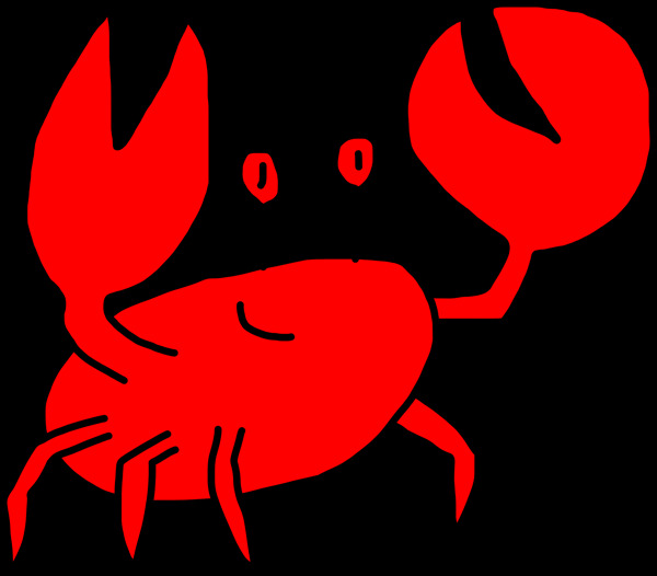 手绘红色螃蟹图片免抠png透明图层素材