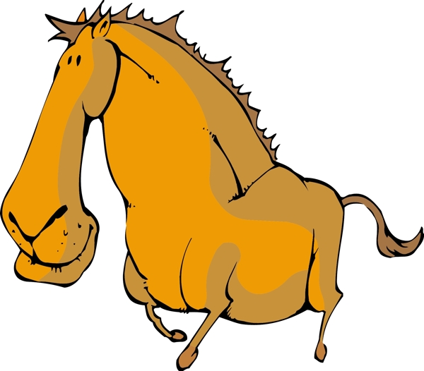 印花矢量圖動物馬色彩棕色免費素材