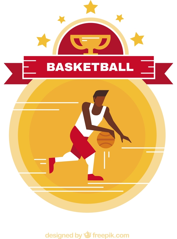 平面设计中的篮球运动员背景