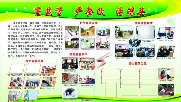 重監(jiān)管嚴(yán)整改治源頭展板