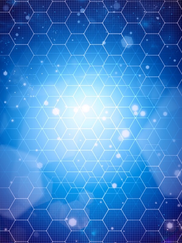 原创大气几何正方体纹理科技感蓝色渐变背景