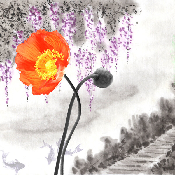 花朵淡雅裝飾畫