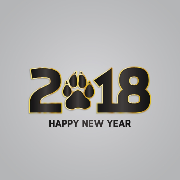 極簡2018字體排版矢量元素