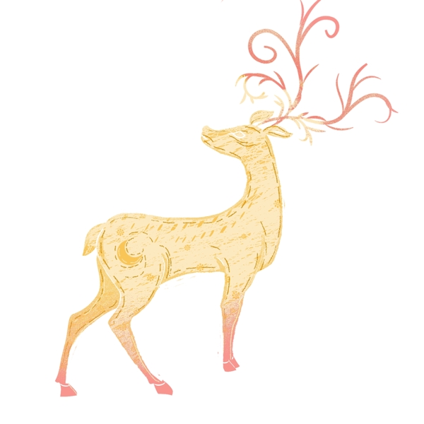 手绘小鹿动物设计