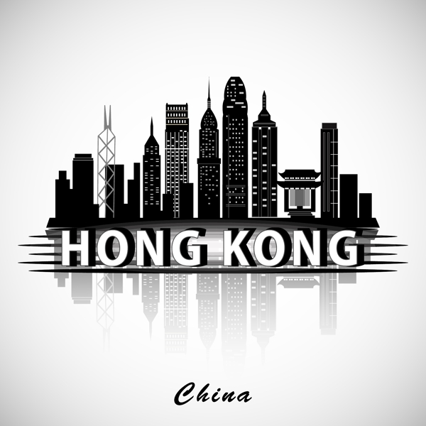 香港建筑群剪影图片